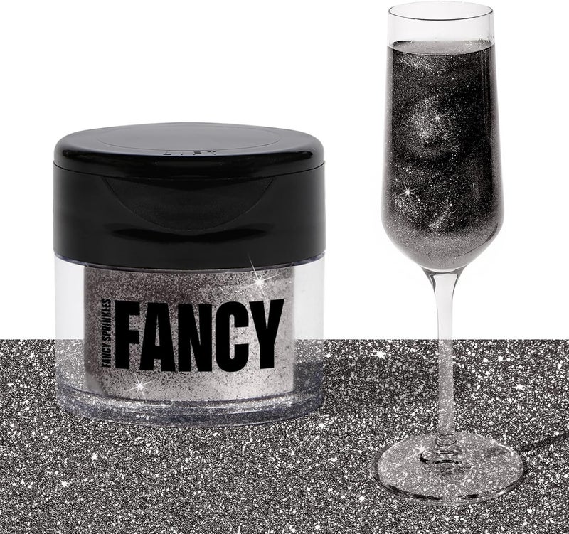 Fancy Sprinkles Onyx Black Edible Glitter - Image 1